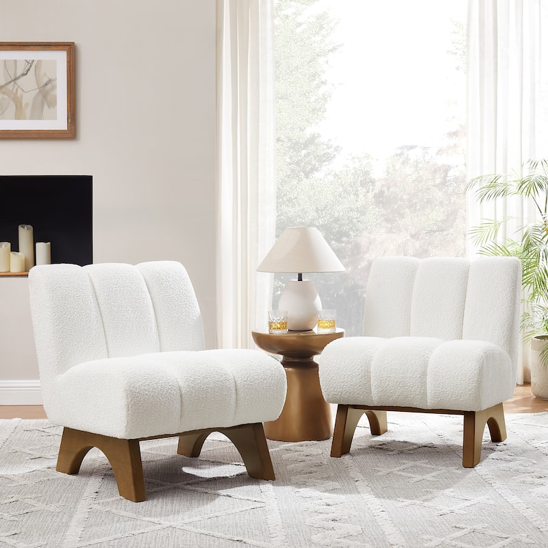 Art Leon Modern Wood and Fabric Accent Sofa Chair