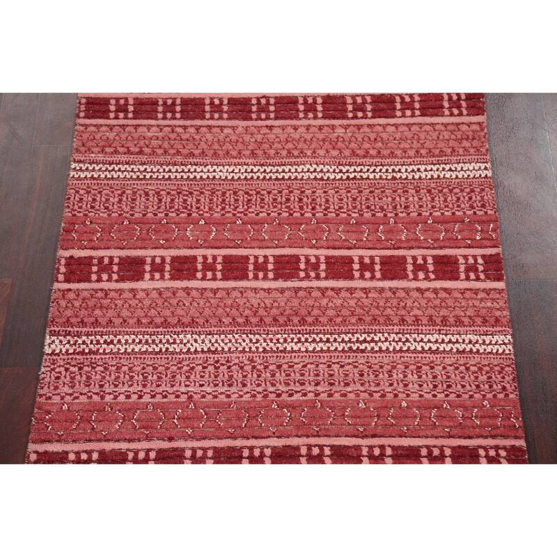Geometric Oriental Gabbeh Kashkoli Area Rug Wool Hand-knotted Carpet - 3'2" x 4'9"
