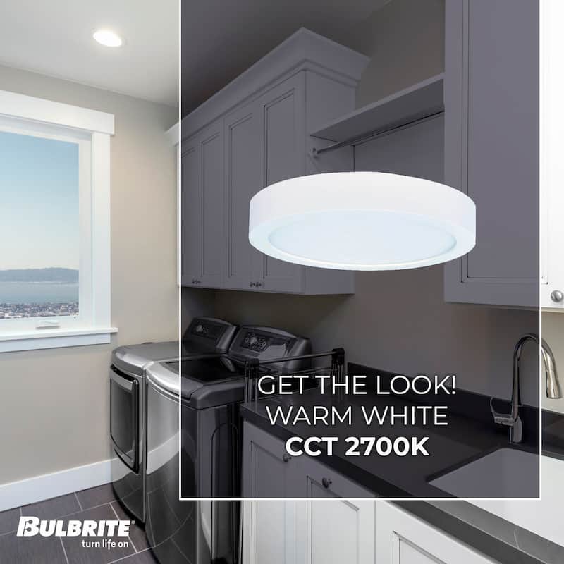 Bulbrite Single LED 9" Round Flush Mount Fixture, 75W Equivalent