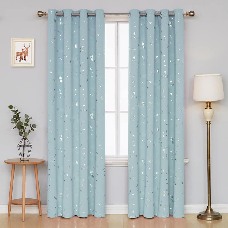 Deconovo Silver Spot 52 Width Curtain Panel Pair (2 Panel)
