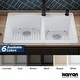 preview thumbnail 85 of 89, Karran Drop-In Quartz 33 in. 1-Hole 60/40 Double Bowl Kitchen Sink Kit