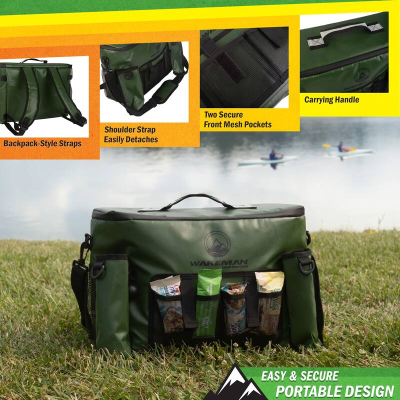 Kayak Cooler - 18L Seat Back Fishing Cooler - Water-Resistant Insulated Bag - 8-12 Hour Cooling Time by Wakeman Outdoors