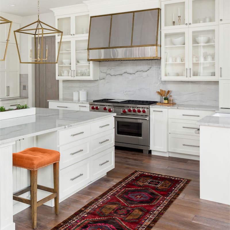 ECARPETGALLERY Hand-knotted Konya Anatolian Dark Red Wool Rug - 3'3 x 10'4