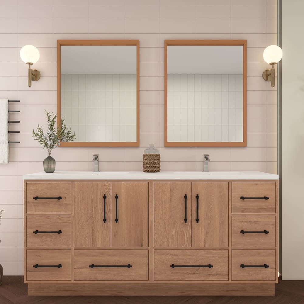 Victoria 72'' Freestanding Vanity with Double Reinforced Acrylic Sink - 71.5