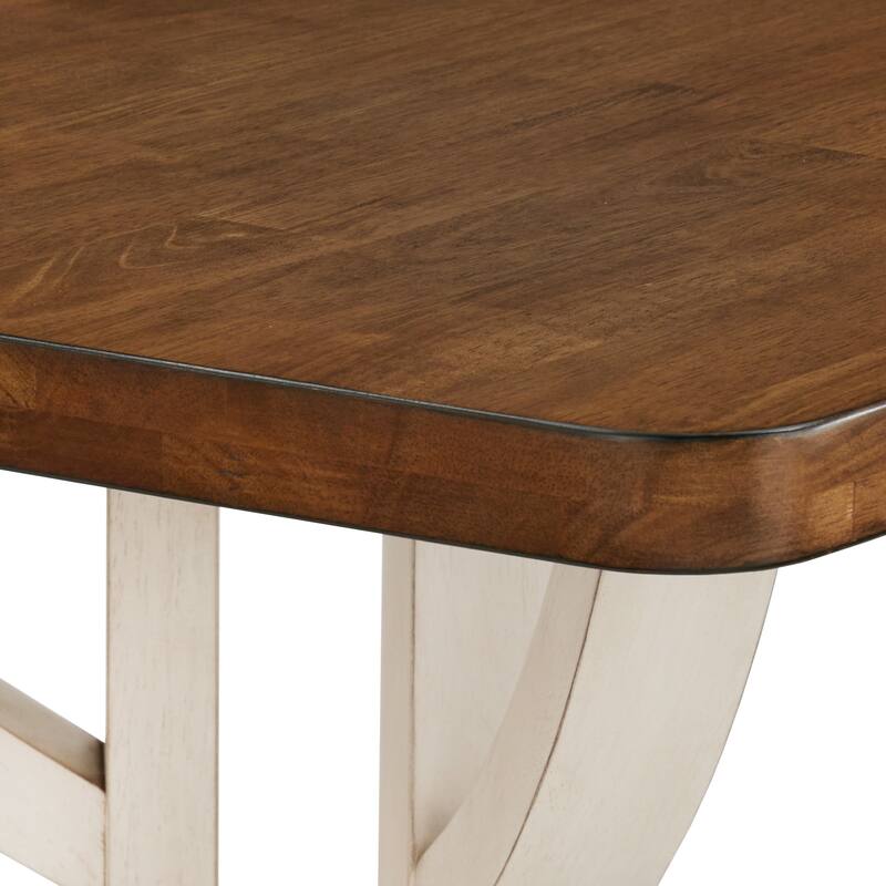 Eleanor Two-tone Wood Finish 78" Dining Set with Double Cross Back Chairs by iNSPIRE Q Classic