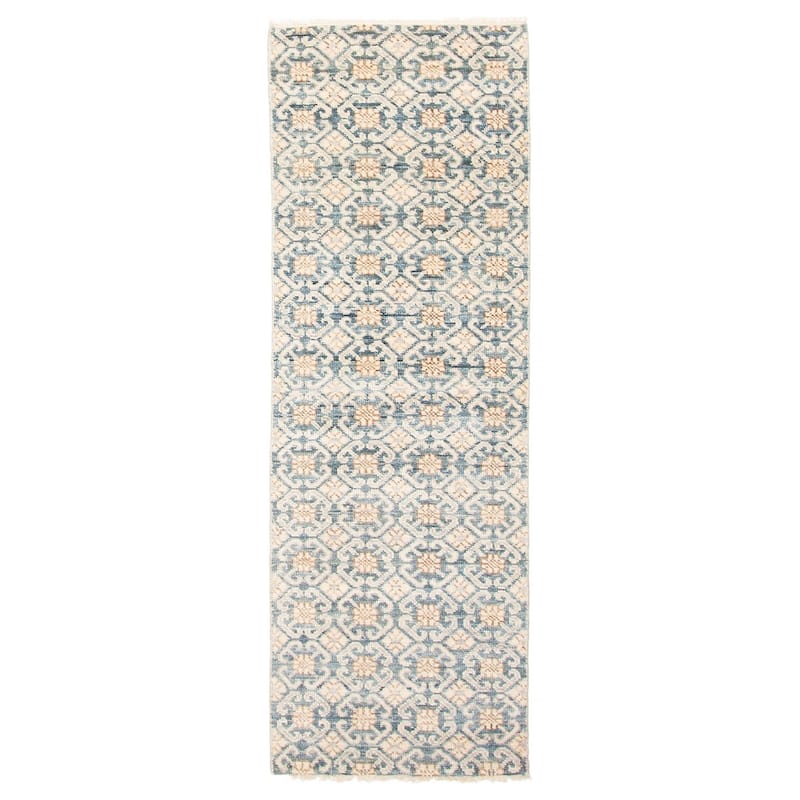 ECARPETGALLERY Hand-knotted Mystique Dark Teal Wool Rug - 2'5 x 7'9 - Dark Teal - 2'5 x 7'9