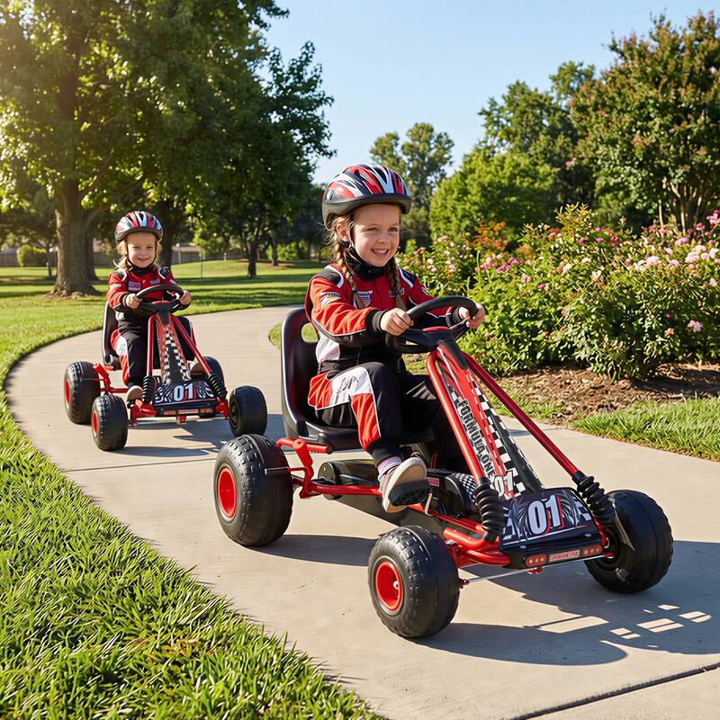 Gymax Kids 4-Wheel Pedal Go Kart w/Clutch & Hand Brake Multi-Terrain