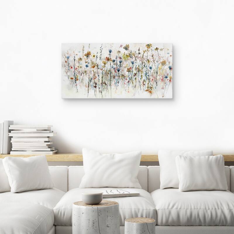 Watercolor Wildflowers Canvas Art Print