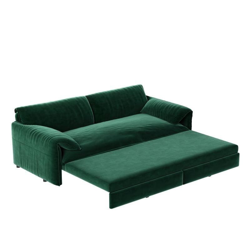 66" Queen Pull Out Sofa Bed, 3-in-1 Convertible Sleeper Sofa with Side Storage