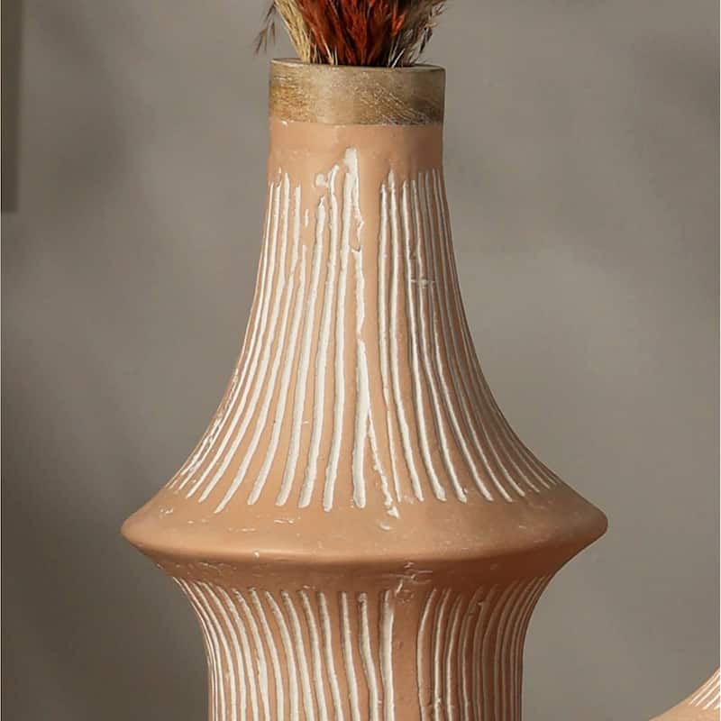 Handcrafted Eco-Mix Tall Vase - Sustainable 7x7x17 Inch Decorative Accent