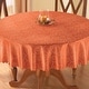 preview thumbnail 23 of 22, Solid Scroll Scalloped Edge Tablecloth Burnt Orange - 70" Round