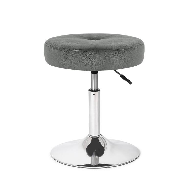 Adeco Makeup Vanity Stool Chair Round Ottoman Swivel Adjustable