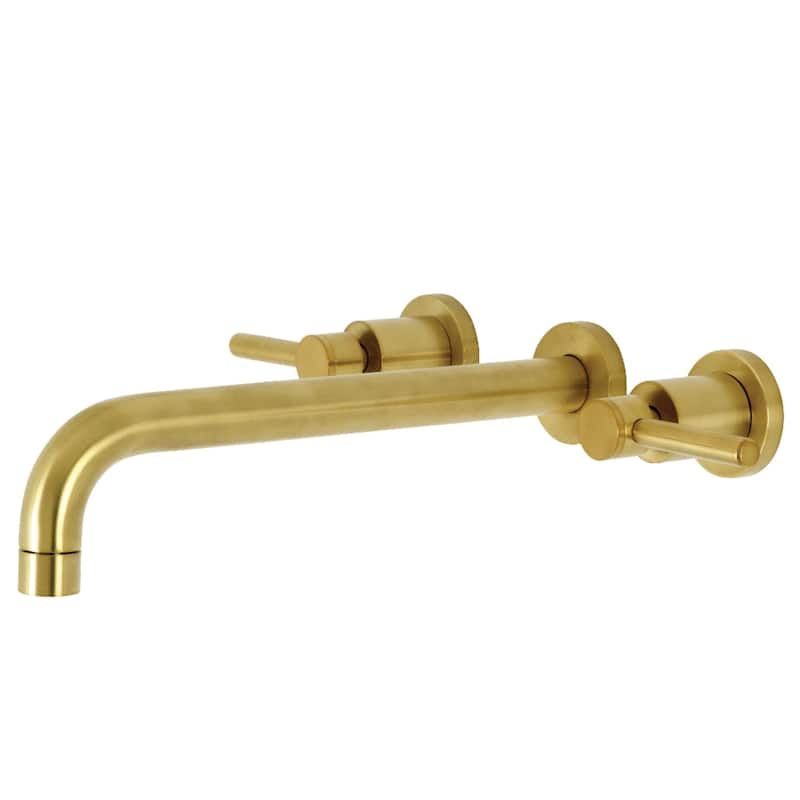 Kingston Brass Concord 3-Hole Wall Mount Roman Tub Faucet - Brushed Brass
