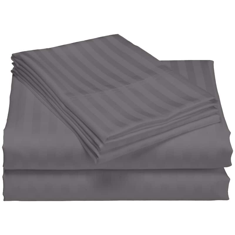 Striped 1200 TC Egyptian Cotton Deep Pocket Bed Sheet Set