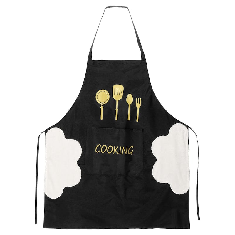 Bib Apron 72x65cm Unisex Cooking Aprons with Hand Wipe - 28.35" x 25.59"