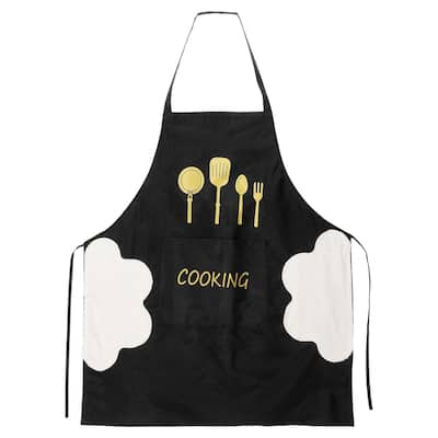 Bib Apron 72x65cm Unisex Cooking Aprons with Hand Wipe - 28.35" x 25.59"