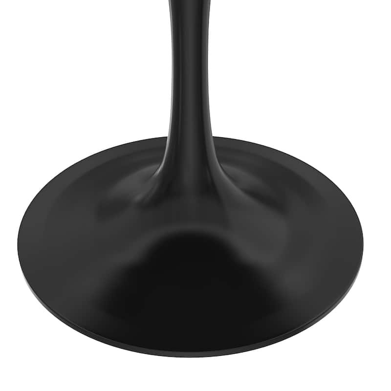 LeisureMod Verve 36" Round Dining Table with MDF Wood TableTop and Black Steel Base for Kitchen & Dining Room