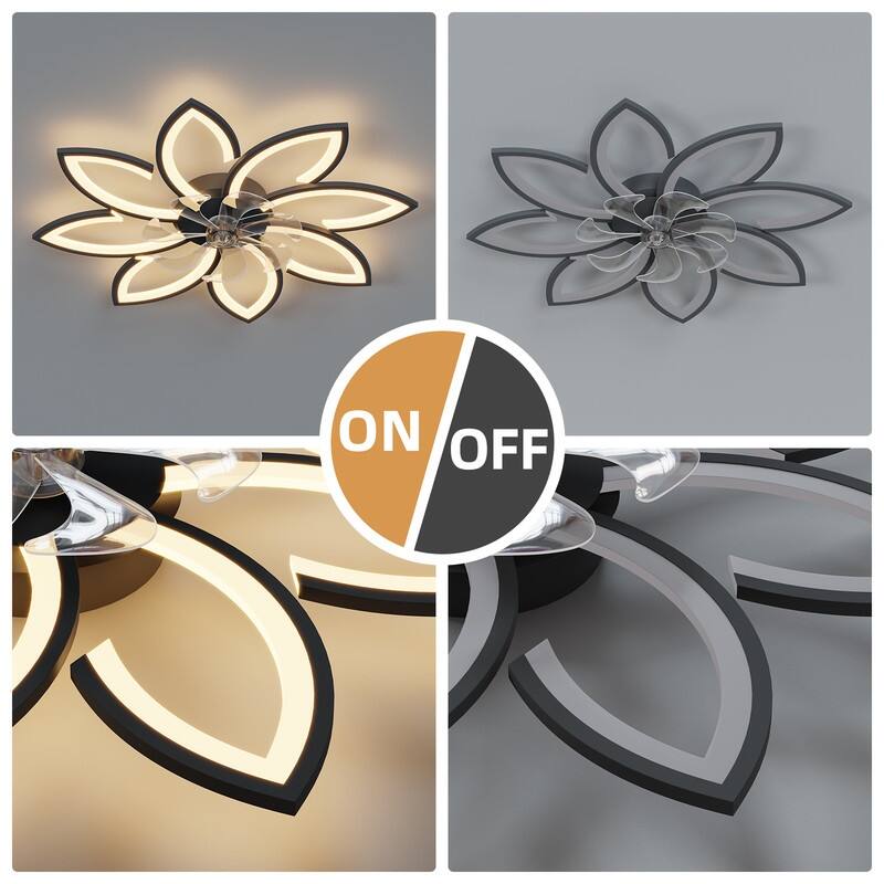 35'' 7 - Blade Ceiling Fan with LED Lights，Indoor Remote Control Ceiling Fans with Lights