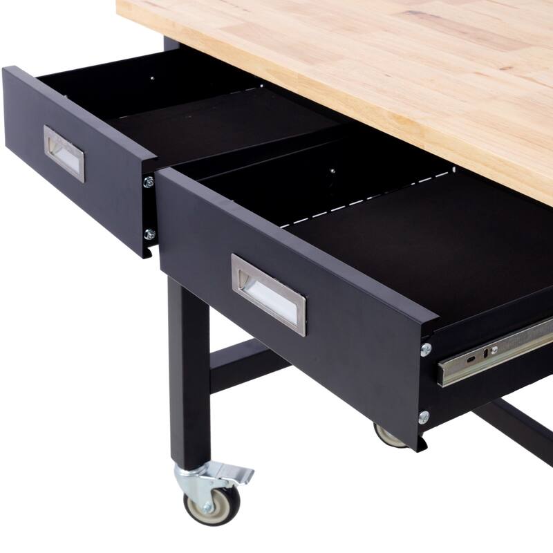 48" Workbench with Drawer Storage and Wheels
