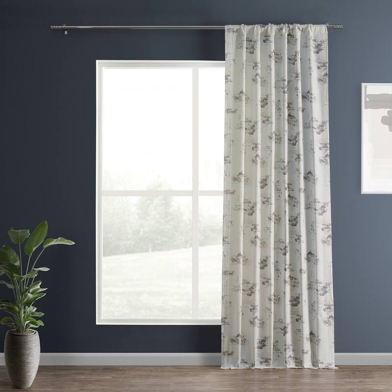 Exclusive Fabrics Textured Cotton Printed Curtains for Bedroom and Living room (1 Panel)