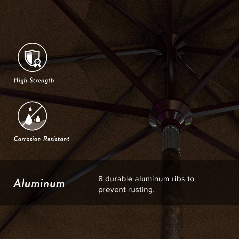 California Umbrella 11' Rd Golden State Series Patio Umbrella Bronze Aluminum Frame Crank Lift Collar Tilt Sunbrella