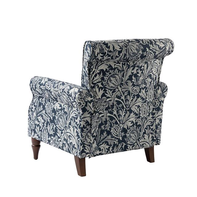 HULALA HOME Nailhead Trim Traditional Accent Armchair with Rolled Arms