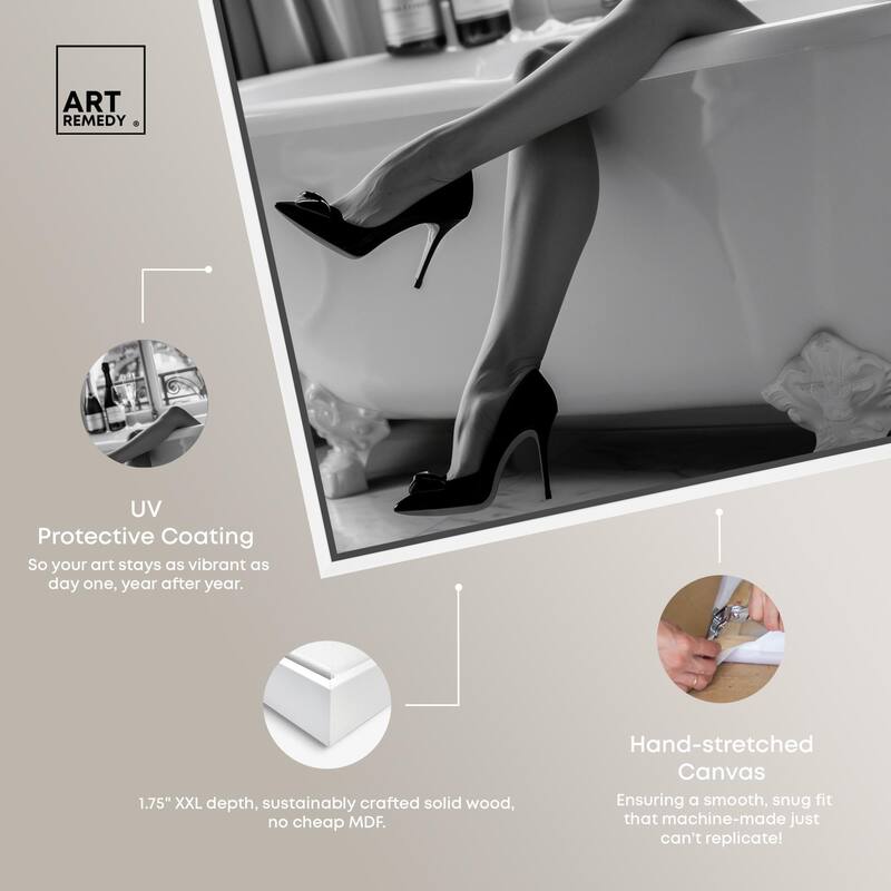 Bathtub Sit Back Glam Canvas by Art Remedy
