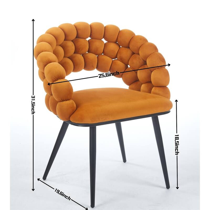 Modern chair(set of 2 ) with golden color iron tube legs, soft cushions and comfortable backrest