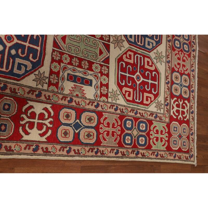 Traditional Oriental Kazak Area Rug Handmade Wool Carpet - 6'5" x 9'2"