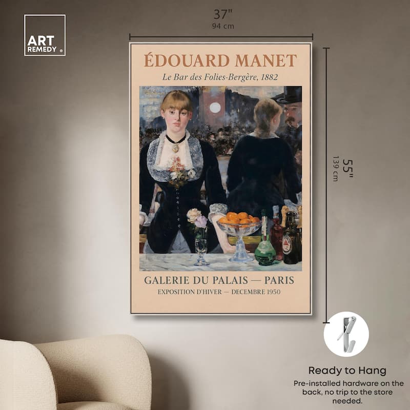 Manet's Famous Bar Canvas by Art Remedy