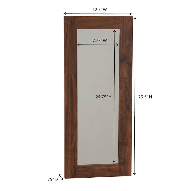 Household Essentials Wall Mirror in Hickory - 0.8"L x 29.5"W x 12.5"H