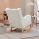 preview thumbnail 17 of 59, High back Upholstered Accent Rocking Chair Nursery Chair With Retractable Footrest