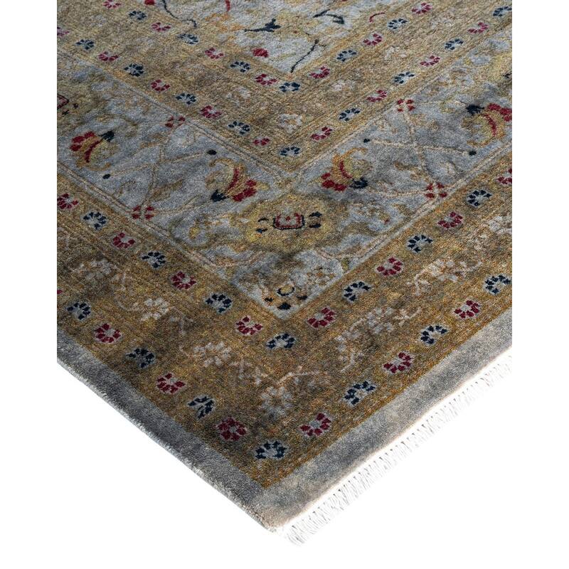 Fine Vibrance One-of-a-Kind Hand-Knotted Area Rug - Gray, 8' 3" x 10' 2" - 8' 3" x 10' 2"