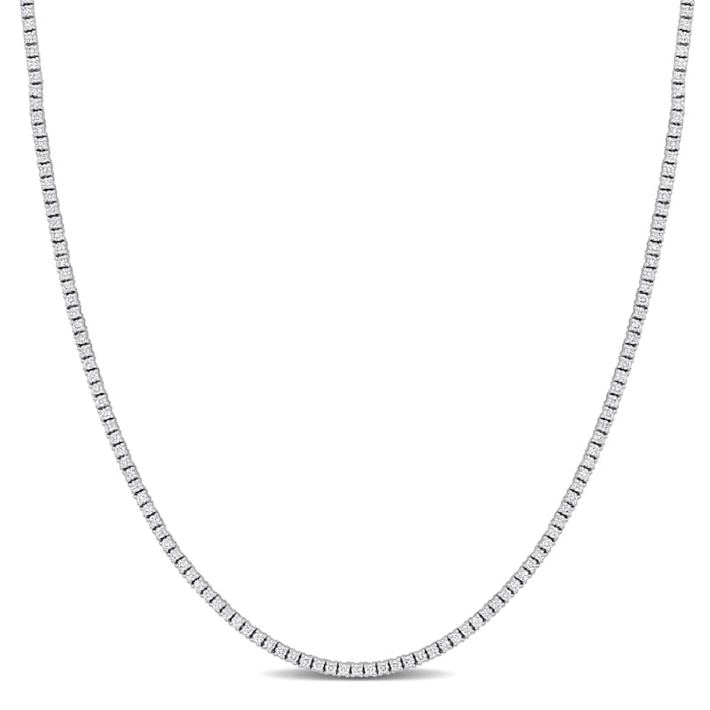 Miadora 14k White or Yellow Gold Diamond Tennis Necklace 2 1/2 or 3 3/8ct TDW