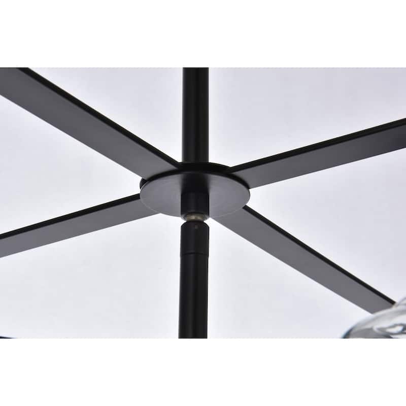 Aria 6 Light Pendant in black - 26 Inch