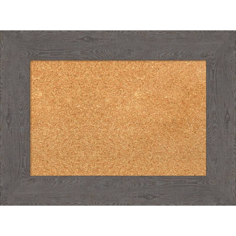 Rustic Plank Framed Cork Bulletin Memo Board - 23-Inch x 17-Inch
