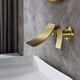 preview thumbnail 8 of 13, Modern Wall-Mounted Waterfall Bathroom Faucet with Wide Arc Spout