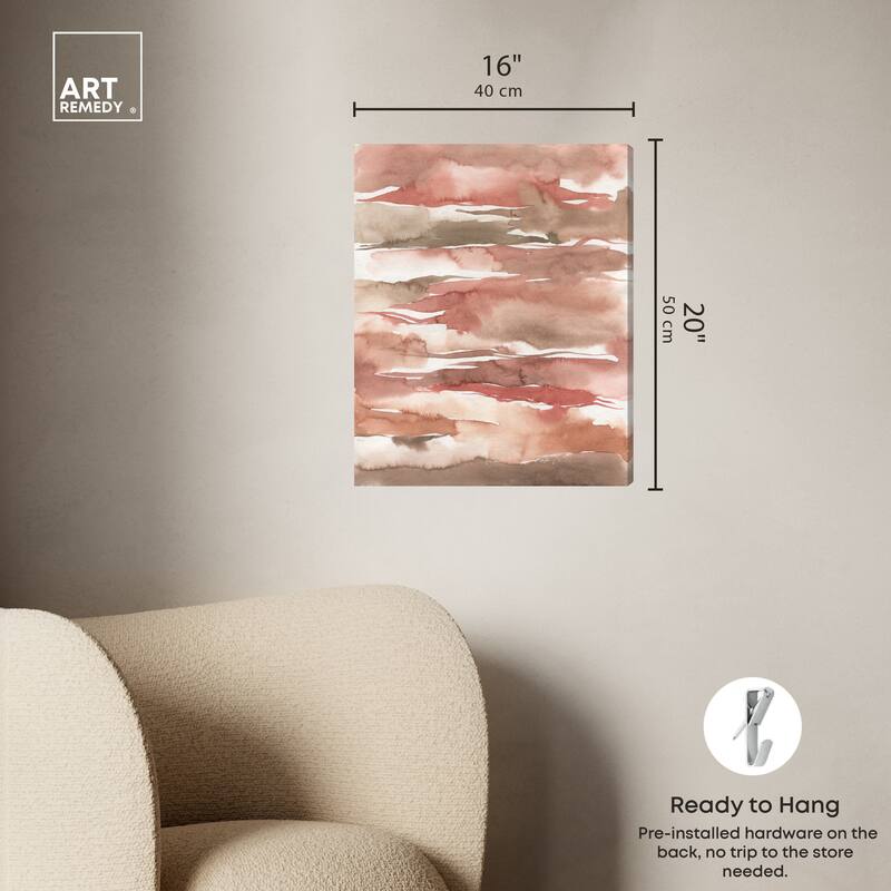 Art Remedy Tone Tinted Powders Gallery Wrapped Boho Abstract 1 Piece Canvas Wall Art