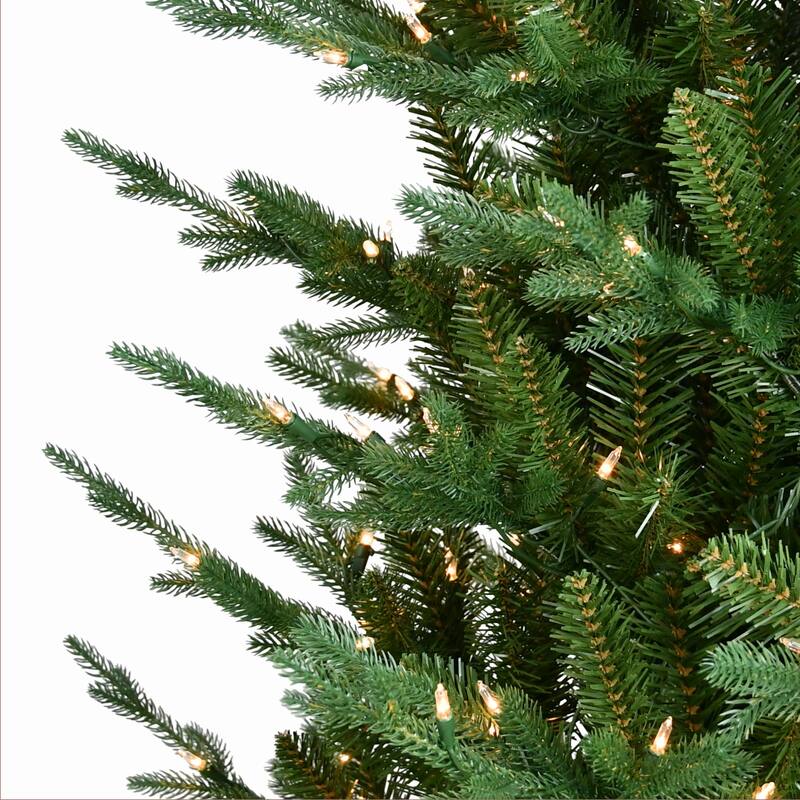 Puleo International 7.5 ft. Pre-Lit Boulderwood Artificial Spruce Tree
