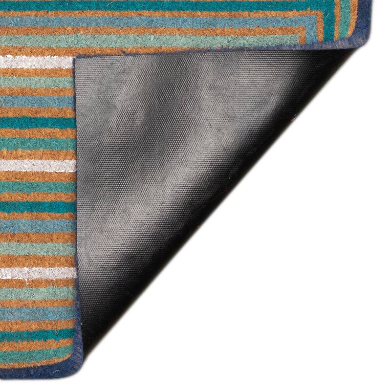 Liora Manne Multi Border Coir Welcome Door Mat (1'6" x 2'6")