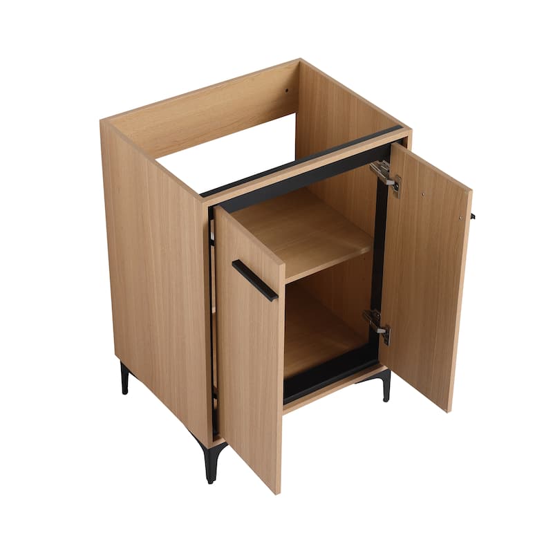 24"/30" FreeStanding Bathroom Vanity with Sink, Floor Stand Bathroom Vanity with Soft Close Door and Adjustable Shelf