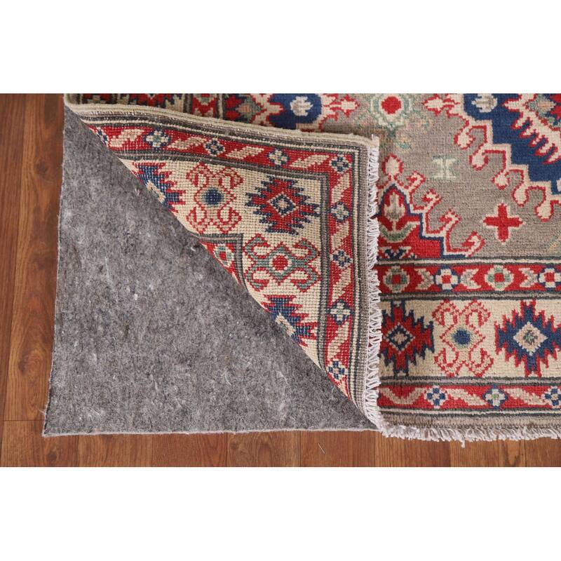 Hand Knotted Oriental 100% Wool Carpet Traditional Geometric Brown Kazak Runner Rug - 15' 11'' X 2' 8''