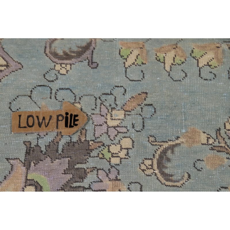 Light Blue Tabriz Persian Area Rug Handmade Bedroom Wool Carpet - 9'5"x 12'5"