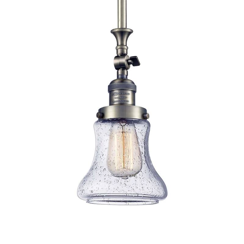 Innovations Lighting Bellmont 7" Wide Mini Pendant - Antique Brass / Seedy