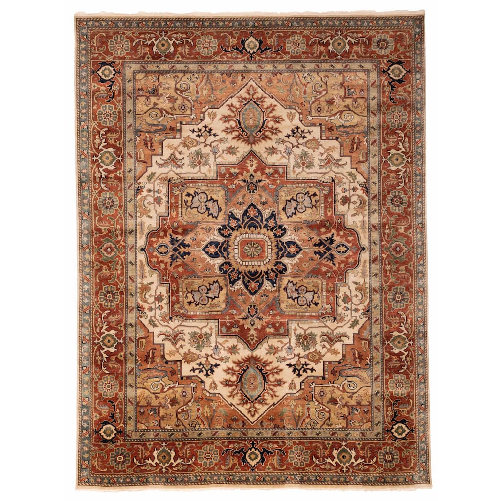 ECARPETGALLERY Hand-knotted Jules Sultane Ivory Wool Rug - 9'0 x 12'0