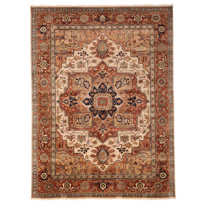 ECARPETGALLERY Hand-knotted Jules Sultane Ivory Wool Rug - 9'0 x 12'0