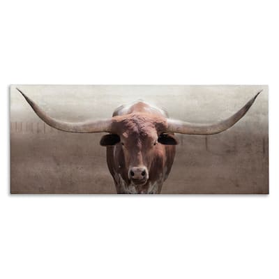 Stupell Rustic Western Longhorn Canvas Wall Art Design By Carol Robinson