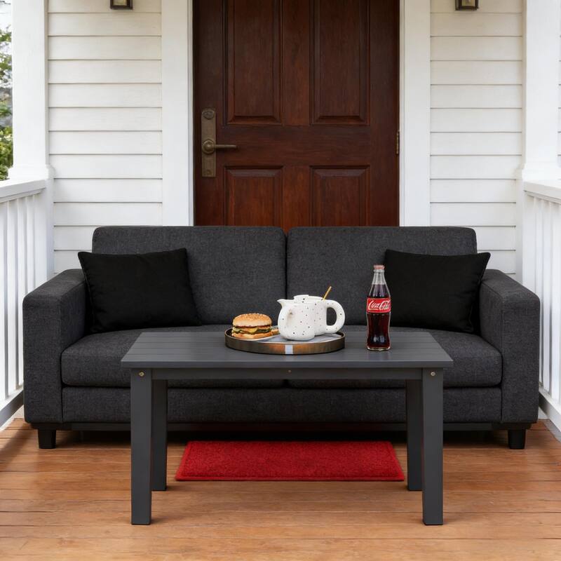 GDFStudio - Elias Modern Patio Rectangle Coffee Table for Relaxed Outdoor Living(Only table)