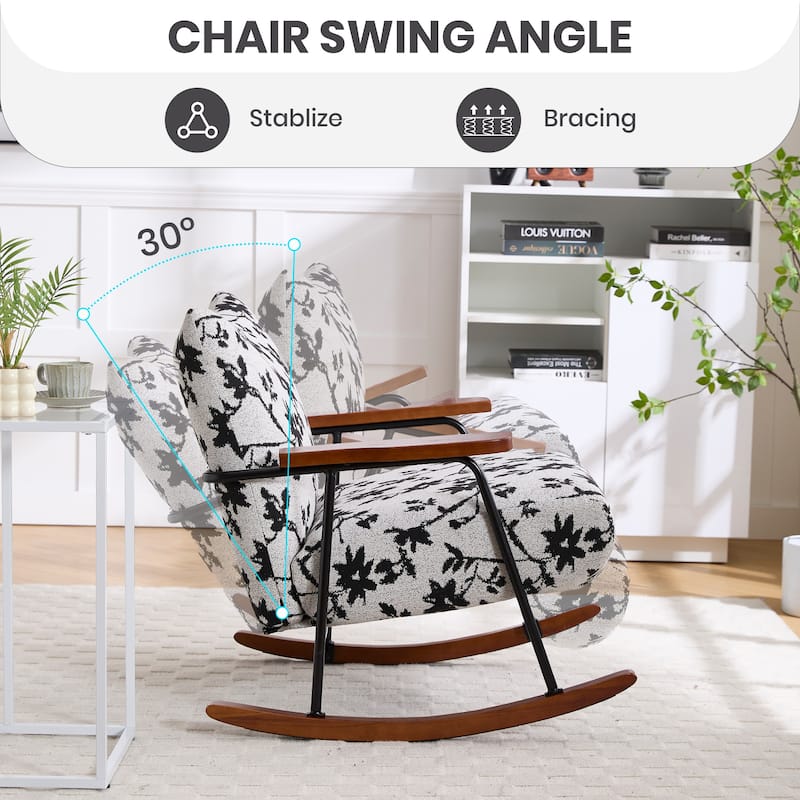 Rocking Accent Chair with Metal Frame