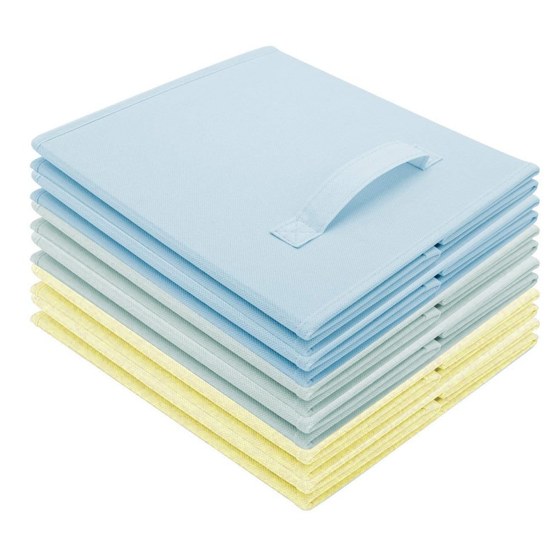 Home Storage Bundle - Pastel Drawer and Closet Bins, Blue, Green, Yellow (6 Pack)